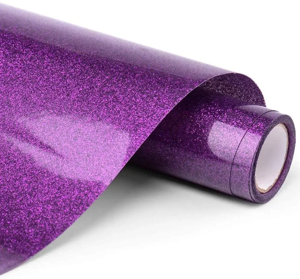 Heat Transfer Glitter Vinyl 12×10 Inch 1 Sheet Transfer Vinyl Iron On for Clothes HTV Shirt High Elastic Decor Film Easy to Cut image 3
