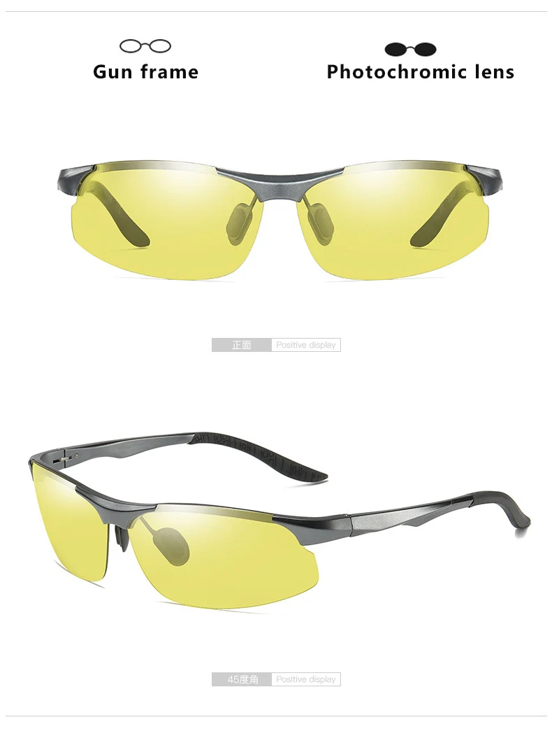 Aluminium Magnesium Photochrome Polarisierte Sonnenbrille Männer Fahren Gläser Tag Nacht Vision Fahrer Brille Oculos De Sol Masculino – Detail 12