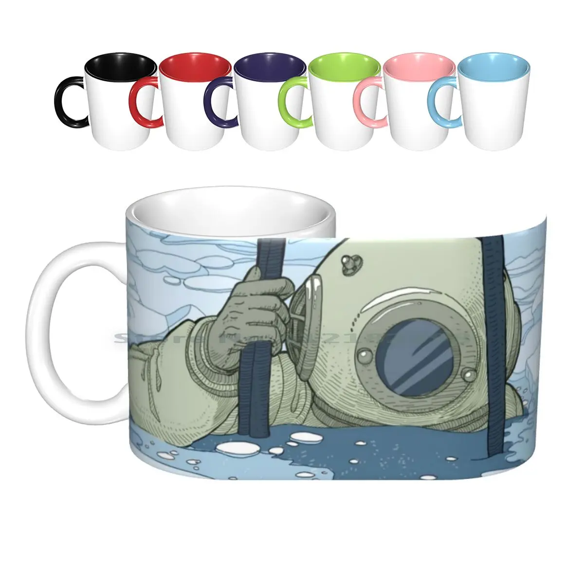 Diver Mr Collins Ceramic Mugs Coffee Cups Milk Tea Mug Ice Polar Franklin Expedition The Terror Collins Diver Aquatic Creative