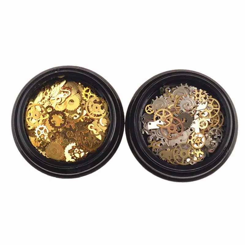 2 Box Mini Mixed Steampunk Cogs Gear Clock Charm UV Frame Resin Jewelry Fillings