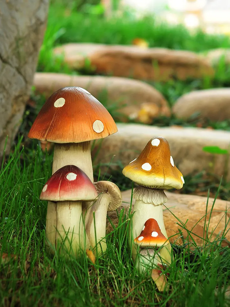 

Pastoral Simulation Mushroom Resin Accessories Outdoor Park Landscape Sculpture Crafts Villa Courtyard Lawn Ornaments Decoration