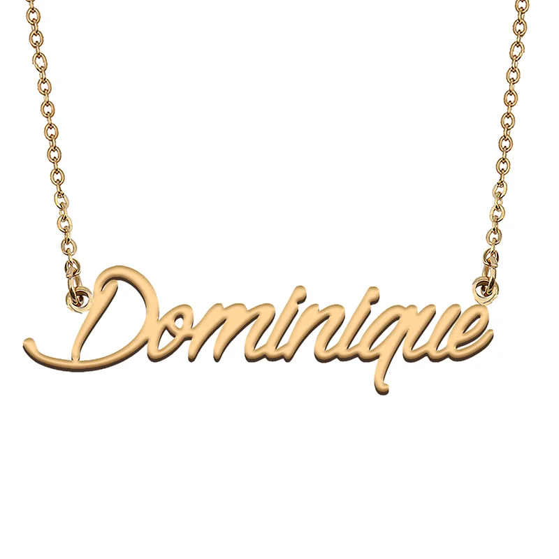 

Dominique Custom Name Necklace Customized Pendant Choker Personalized Jewelry Gift for Women Girls Friend Christmas Present