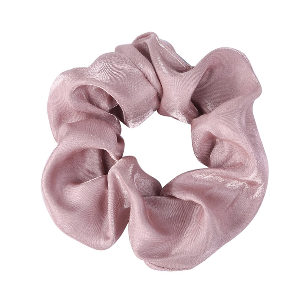 Women Reflect Light Shinny Hair Bands Satin Solid Color Silk Hair Ties Scrunchie Ponytail Holder Hair Accessories Headband