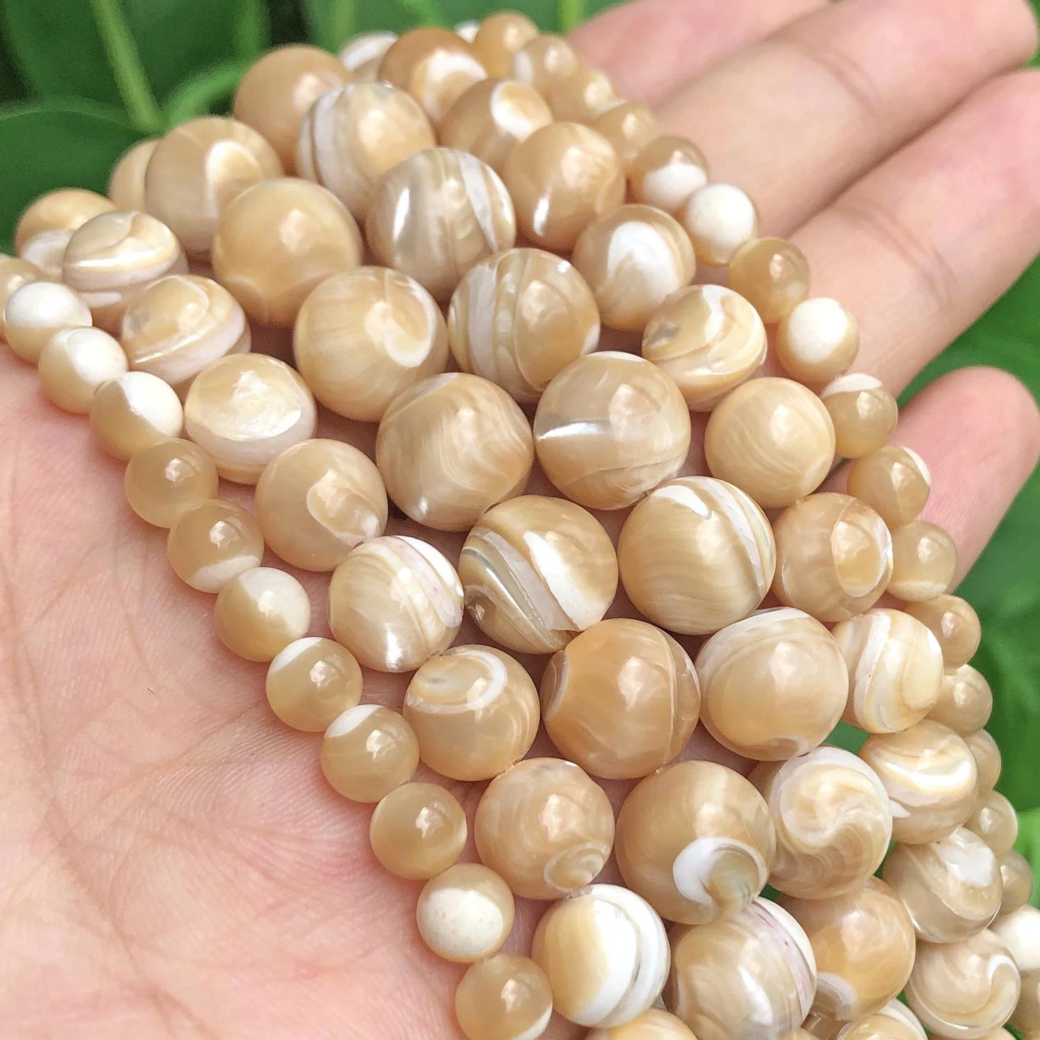 Natural Trochus Shell Stone 4/6/8/10 mm Round Loose Beads 15inches/strand For Women jewelry Making DIY Bracelet Necklace(F00578)