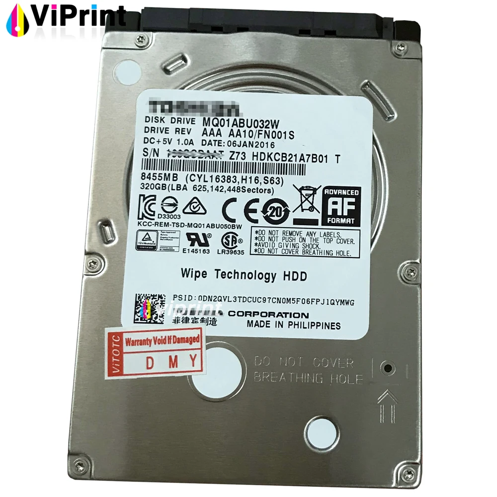 1PCS 2010AC Wipe Technology HDD For Toshiba e-STUDIO 2000AC 2110AC 2500AC 2510AC 2610AC 3505AC 3515AC Copier 320G Hard Drive