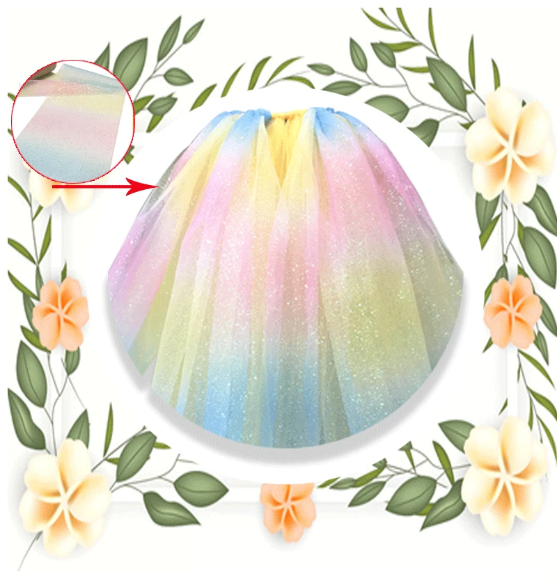 10Yard/roll Rainbow Glitter Tulle Roll Sequin Crystal Organza Sheer Fabric DIY Craft Gift Tutu Skirt Home Wedding Decoration