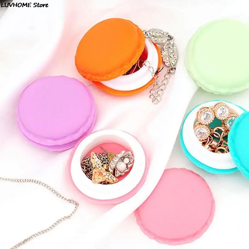 1Pc Mini Macaron Case for Necklace Earring Package Organizer Gifts For Girls Table Decoration Candy Jewelry Storage Box