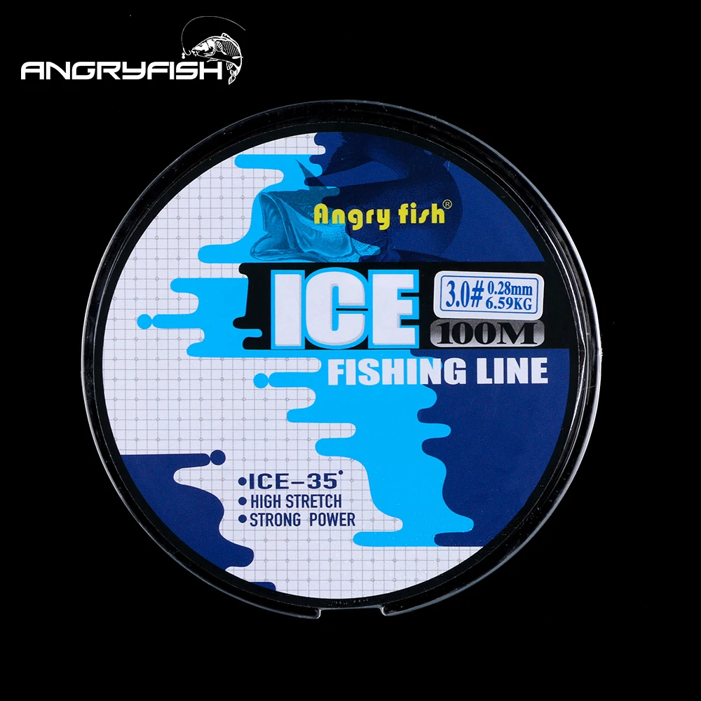 Angryfish High quality material profession Ice Fishing Line 100m Winter Fishing Nylon Line Monofilament Super Strong Nylon Line