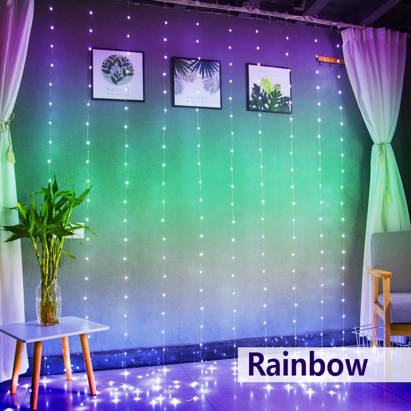 3M LED Remote Control Curtain Fairy Lights USB String Lights Led Christmas Light For Wedding Home Bedroom Window Party Decor