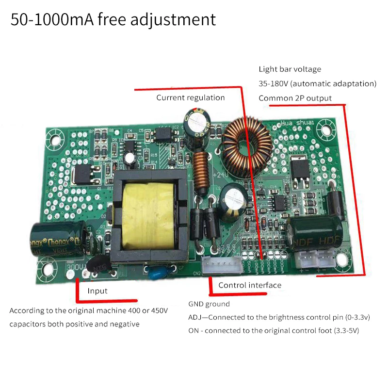 Universal Backlight Drive Universal LED LCD TV Light Bar 50-1000MA Boost Power Supply Constant Current Integrated Board