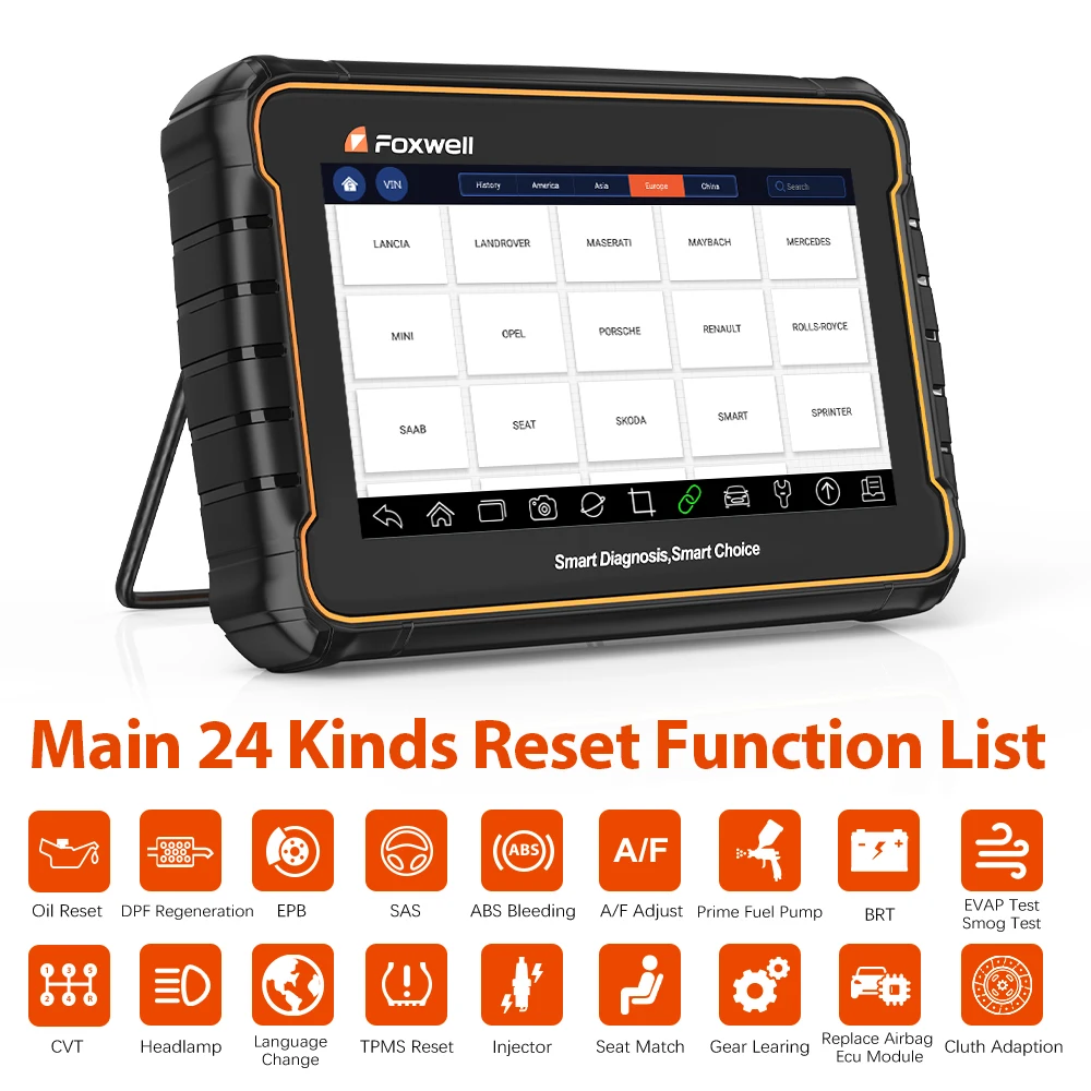 Foxwell GT60 Full System Auto Scanner SAS DPF ABS TPMS Reset Injector Coding OBD 2 Code Reader Multi-language OBD2 Scanner