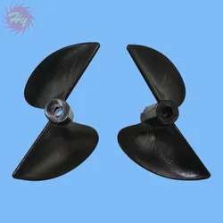 5 Pcs DIY RC Boat Models 2-Blade Paddle Dia70mm Pitch1.4 Boat Propellers (Glossy Black) CW CCW