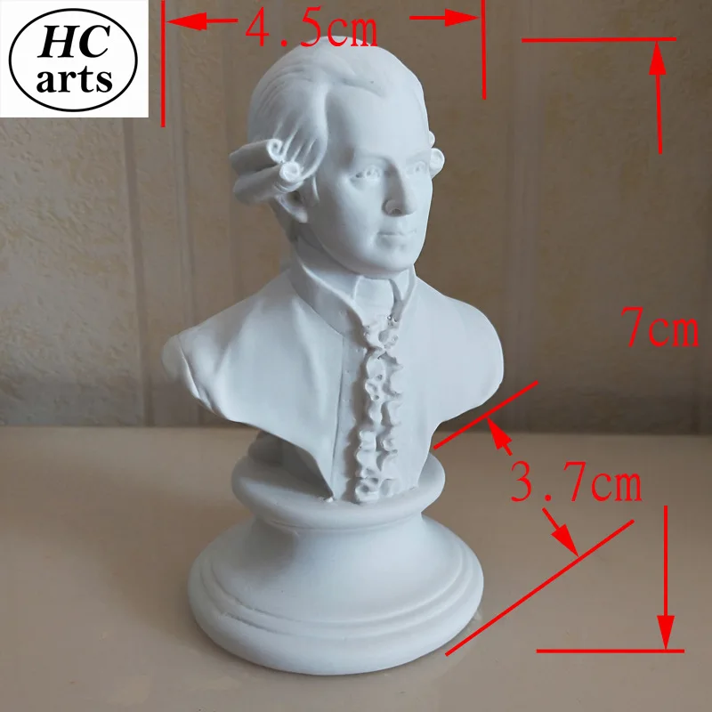 موزارت-رأس جبس من الراتينج المقلد لشخصية أوروبية ، ديكور سطح المكتب ، لوازم رسم فنية ، 7 سنتيمتر #3