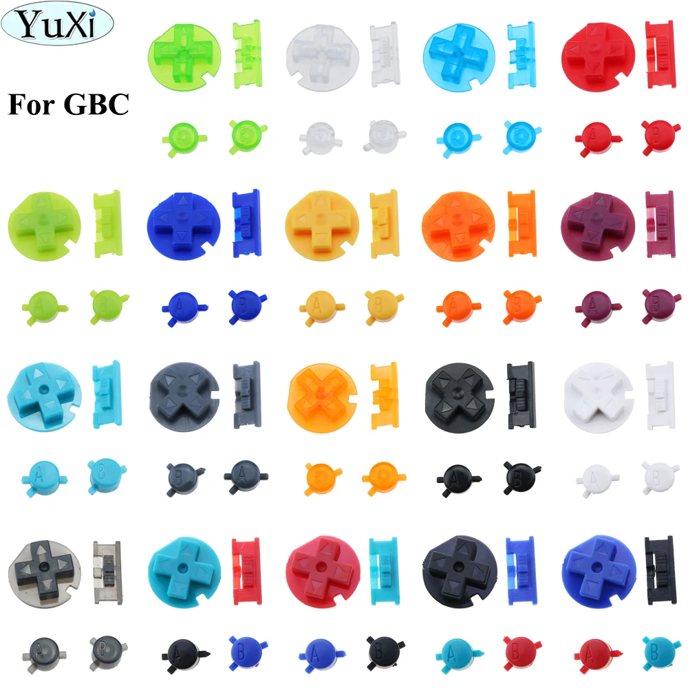 

YuXi Power A B Button and Accessory For GBC Replacement Buttons Switch D-Pad for Gamboy Color Custom Buttons Color