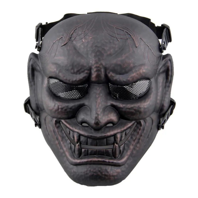 DC11 Japanese Ghost King Samurai Skull  Airsoft Paintball Tactical Protective Full Face Mask Wargame Halloween Party