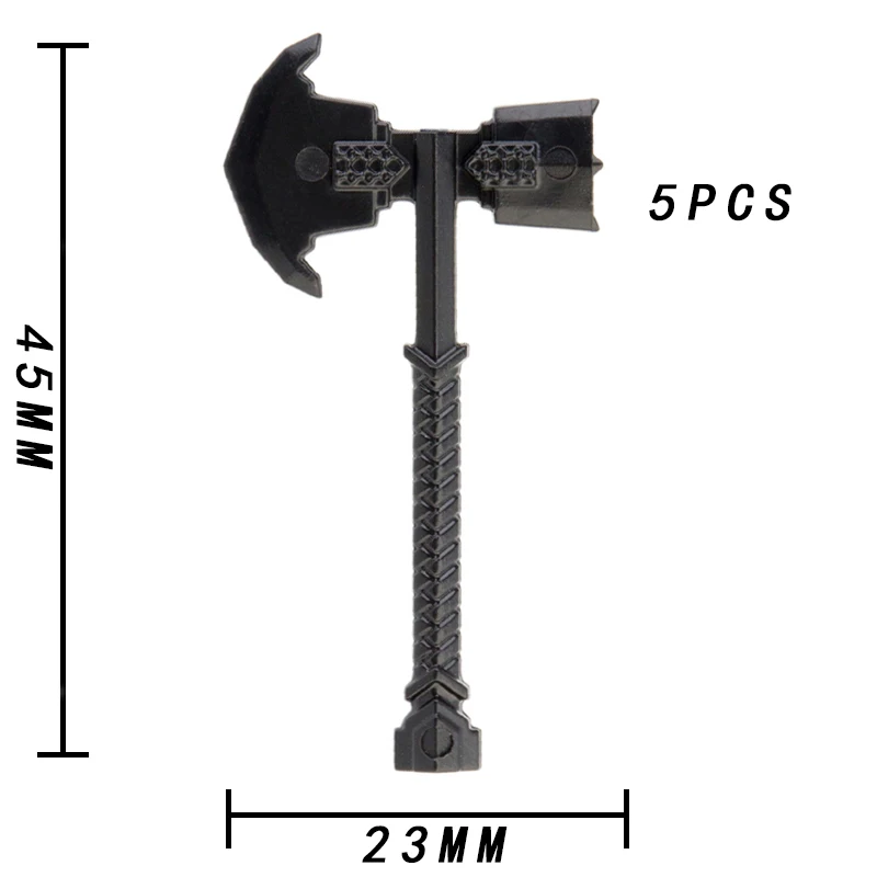 Koruit Mediaeval Times Dwarf Weapons For 4cm Mini Dolls Spear Sword Axe MOC Building Blocks Bricks Toys For Children image 5