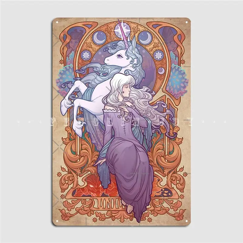 Lady Amalthea The Last Unicorn Metal Sign Cinema Kitchen Garage Club Personalized Mural Painting Tin Sign Poster