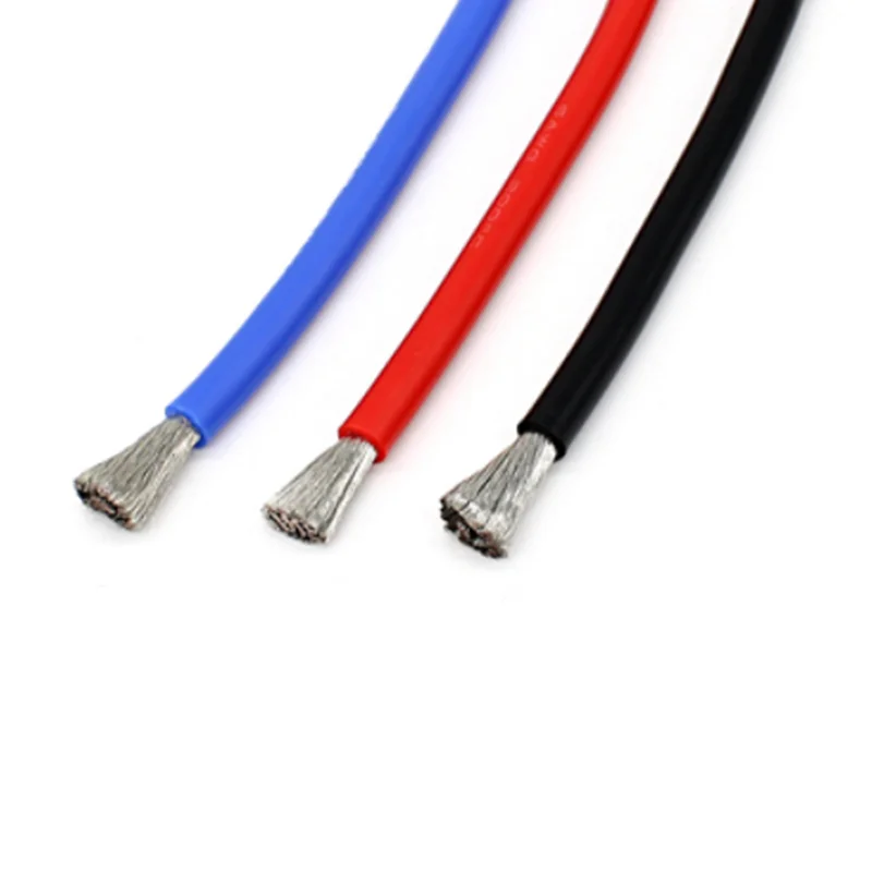 5 Meters 22AWG 24AWG 26AWG 28AWG 30AWG Super Soft Heat-Resistant Silicone Cable Battery Wire Red Black Blue White 6 Colors