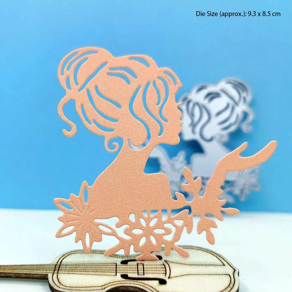 

Metal Diy Cuts Beautiful Girl Clear Stamps and Dies Embossing Template for Scrapbooking Album Decoration Paper Card Making Mold