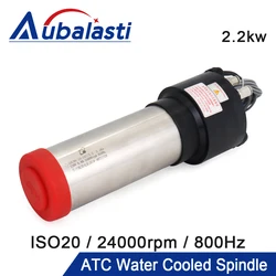 2.2KW ATC Spindle 3HP ISO20 24000RPM 220V 7.6A 800Hz 80mm Automatic Tool Change Spindle Motor NPN PNP for CNC Router Engraving