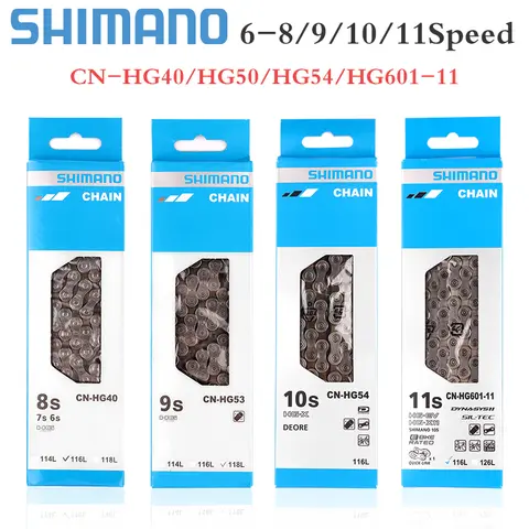 시마노 MTB 도로 자전거 체인, 8, 9, 10, 11/12 속도, HG601, HG701, HG901, HG40, HG53, HG93, HG54, HG95, 4601, 112, 116/118 링크