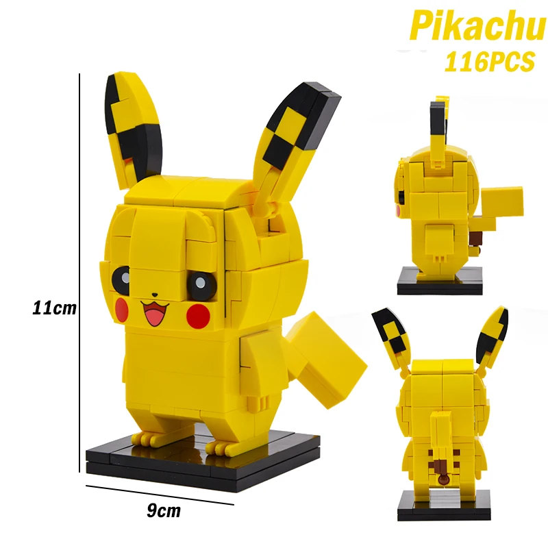 Bloques de construcción de Pokémon para niños, juguete de ladrillos para armar BOLA DE elfo, Pikachu, serie de dibujos animados, ideal para regalo