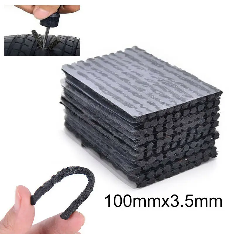 10/50/100Pcs Rubber Universal Car Bicycle Tire Tubeless Tire Sealing Strip Plug Tire Puncture Repair Tubeless 100mm*3.5mm