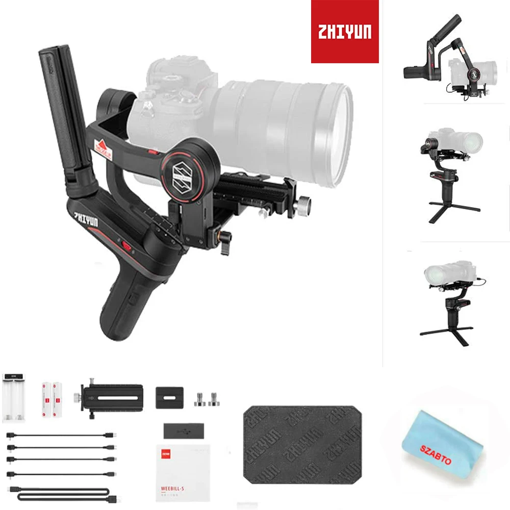 Zhiyun WEEBILL S 3-axiscamera handheld gimbal stabilizer minibody supportsautotuning for 14 hours operation compatible with Cano