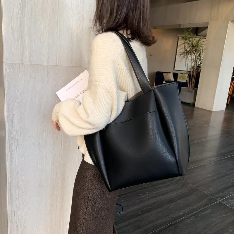 Women\'s Bag Large Capacity Shoulder Bags High Quality PU Leather Handbags and Purse Female Retro Tote Bags sac a main femme