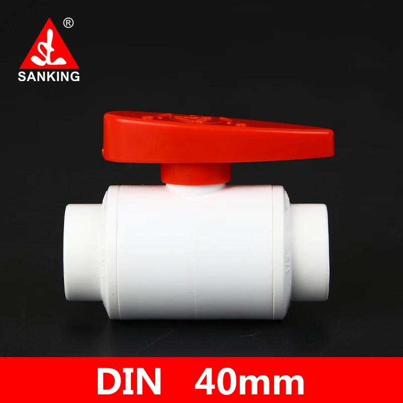 Sanking UPVC  40mm Ball Valve Aquarium Fish Tank Pipe Fittings Coupler Water Connector For Garden Irrigation Hydroponic System