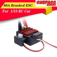 SURPASSHOBBY 80A Brushed ESC for RC 5-Slot 550 Brushed Motor for Traxxas TRX-4 Axial SCX10 D110 D90 1/10 RC Crawler Car