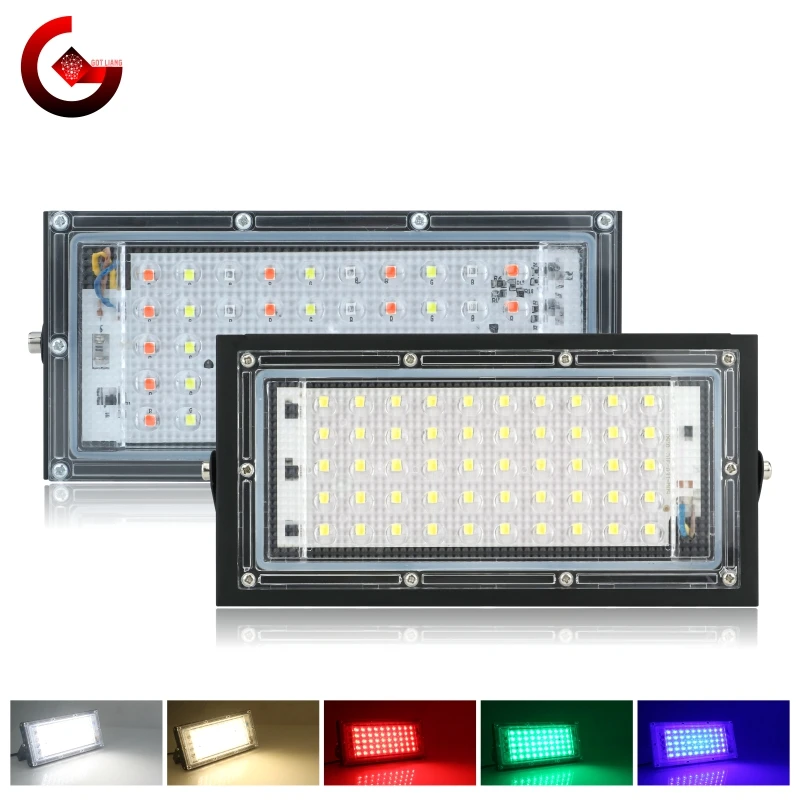 Ledes Rádiózavarok ligh 50W 220V kültéri Reflektorfény IP65 Vízhatlan esőköpény ledes utc Villanyégő cold/warm Fehérítőszer Vörös biliárdgolyó Zsozsó Kék szín RGB Reflektorfény