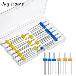 6PCS Sewing Machine Twin Needles Double Twin Needles Pins with  Plastic Box 2.0/90 3.0/90 4.0/90 Sewing Needles Sewing Supplies