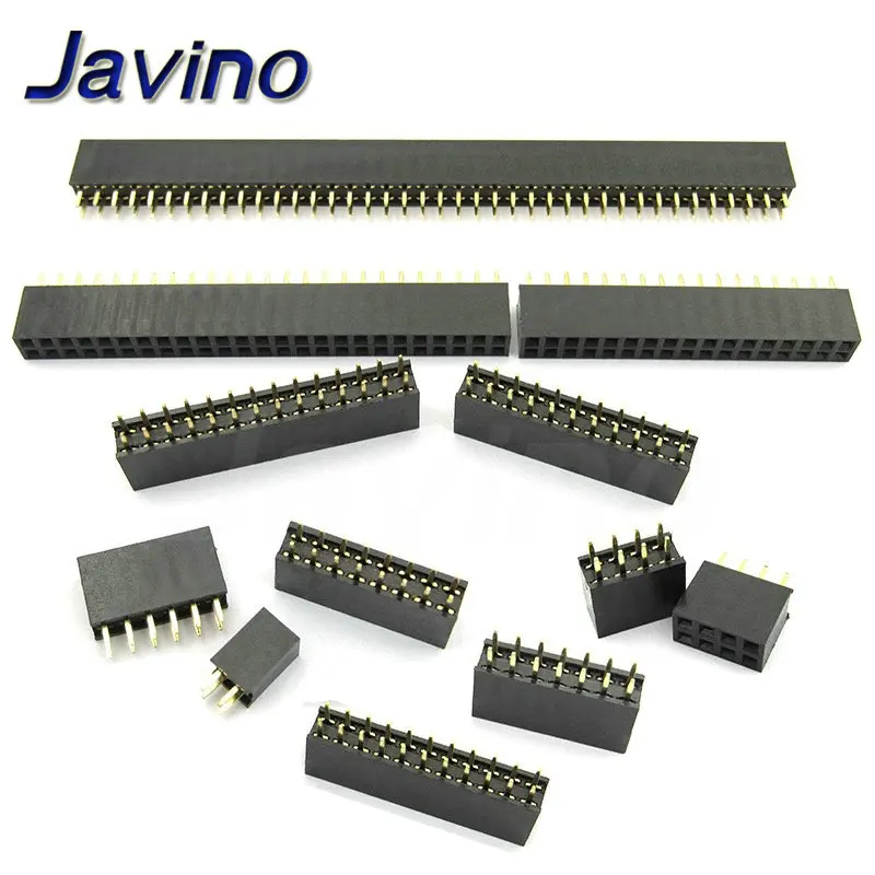 10 SZTUK Dwurzędowe złącze żeńskie z gniazdem 2,54 mm 2*2p 3p 4p 5p 6p 8p 10p 12p 40p Złącze pinowe