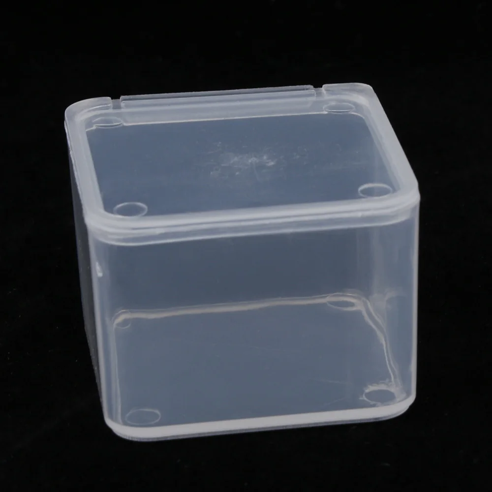 Small Boxes Square Rectangle Transparent Plastic Jewelry Storage Case Finishing Container Packaging Storage Box Earrings Rings