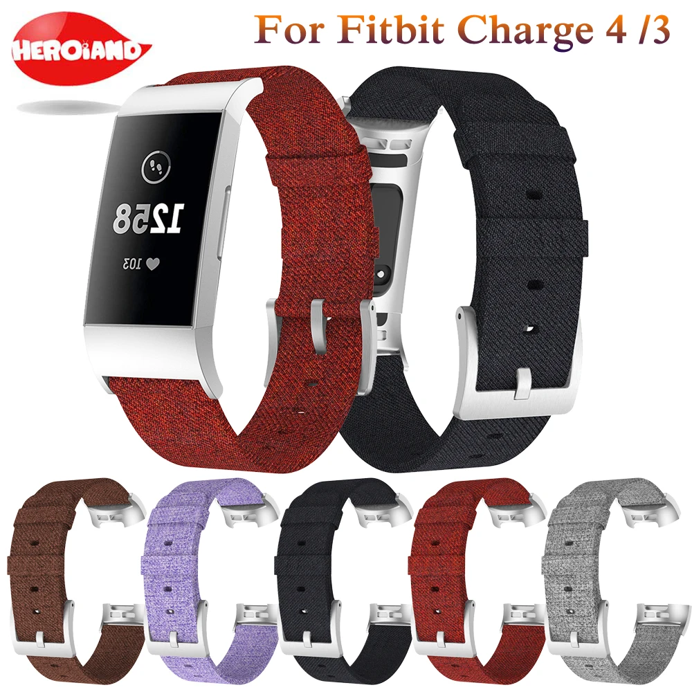 For Fitbit Charge4 new fashion imitation official woven canvas straps for Fitbit Charge 4 classic canvas replacement wrist bands