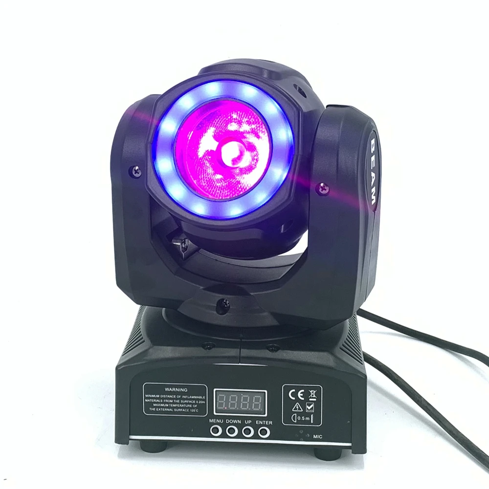 Imagem -02 - Mini Lâmpada Móvel para dj 60w Feixe de Luz de Palco com 12led Smd5050 Rgb Super Brilhante Led Estroboscópico Controle Dmx Iluminação para dj