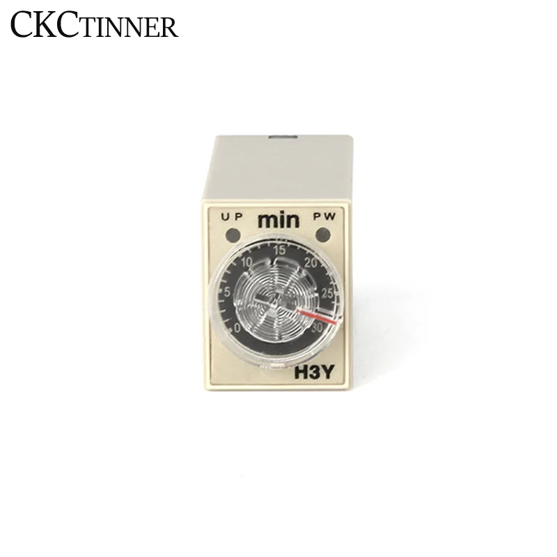 1 set H3Y-2 AC220V Time Relay Delay Timer 5/10/30/60 Minute/Seconds With Base Socket 8PINS voltage relay Rotary Knob