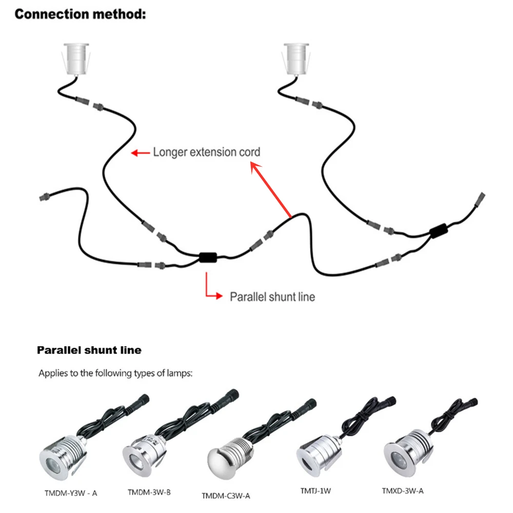 2 Pin 1 Meter LED Extension Cable Connector Male to Female Waterproof IP67 100cm Wire DC Outdoor Led Waterproof Light Cable 6pcs