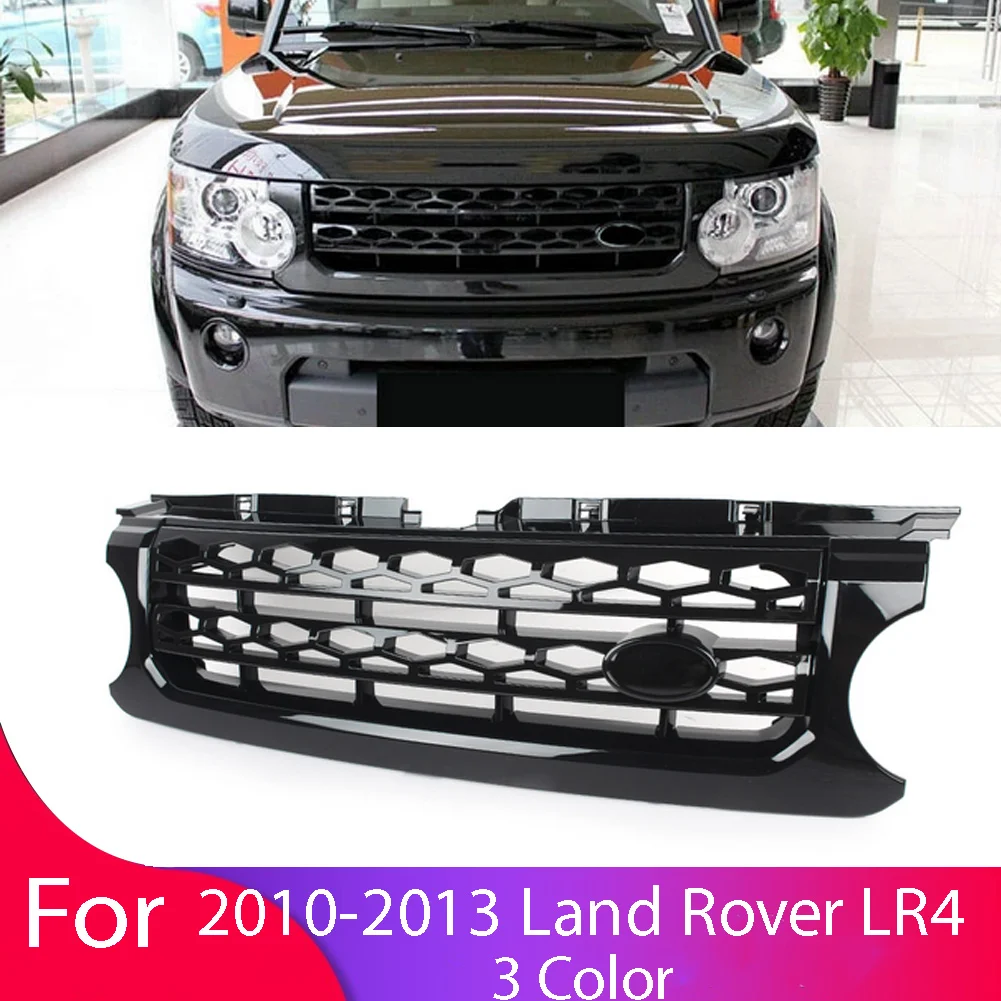 Car Styling Racing Grills For Land Rover Discovery 4 LR4 2010 2011 2012 2013 L319 Glossy Black ABS Front Mesh Grille