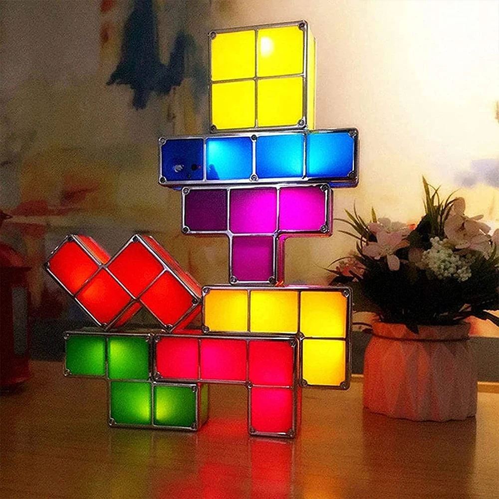 Luce notturna a LED fai da te 7 cubo di colore Puzzle luce 3D luce notturna per bambini giocattolo per bambini regalo sala giochi atmosfera luce decorativa