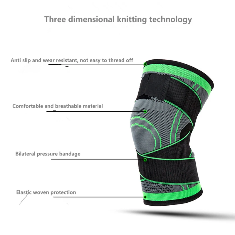 TJ-TianJun Outdoor Knitting Exercise Kneepads Fitness Running Bandage Pressure Kneepad Riding Protection Hiking Climbing kneelet