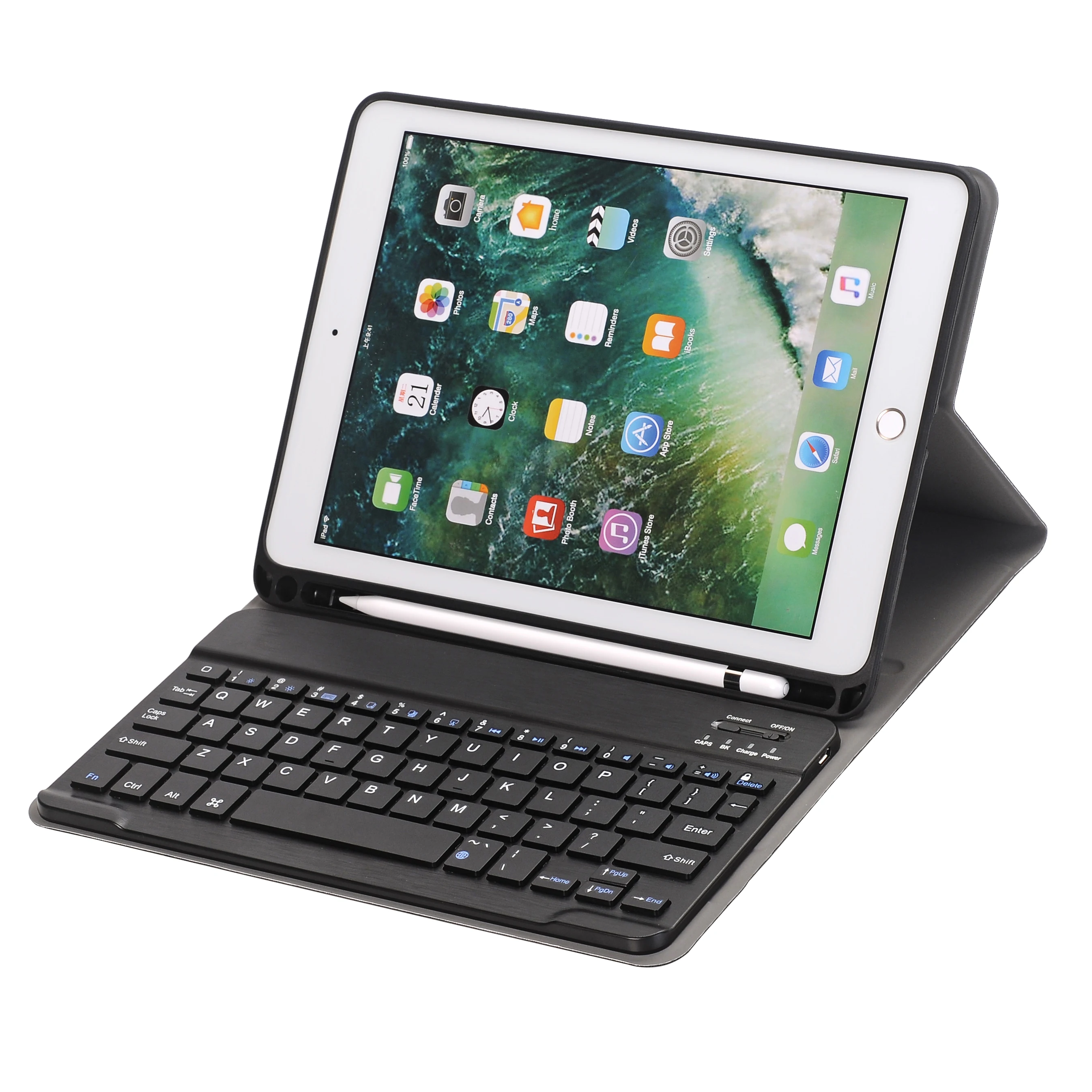 Bluetooth Keyboard Case for Apple 2017 2018 Ipad Air 9.7 Pro 9.7 Air2 Air Keyboard Case Cover Funda Pencil Slot