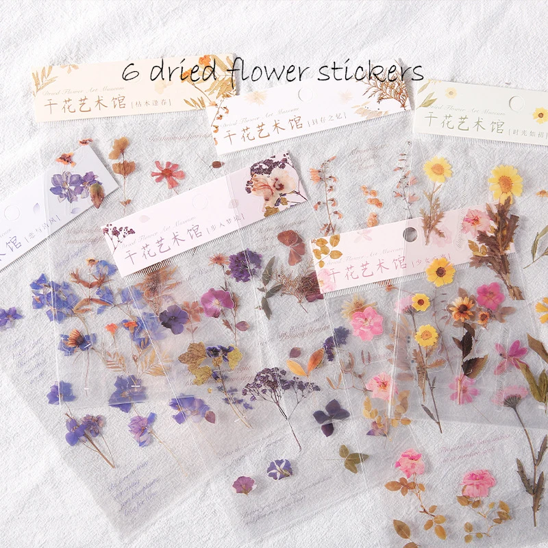 6 Designs  Weekend Flowers Deco Stickers Scrapbooking Styling Toy Deco Album DIY Stationery Stickers