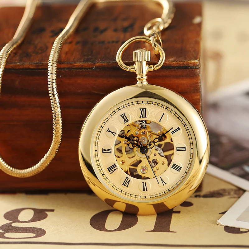 Fashion Vintage Unisex Fashion  Quartz Steampunk Pocket Watches Women Men with Pendant Necklace Chain Gift