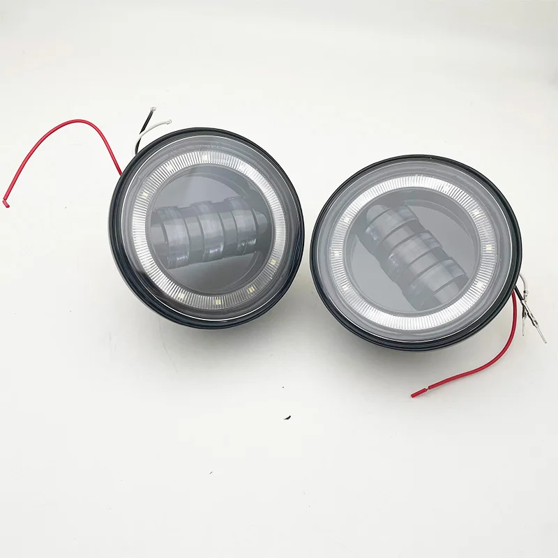 2pcs  4inch 30W LED Fog Passing Light with DRL White Halo Ring Fit for 2003-2009 Hummer H2 Car Accessories Black/Chrome