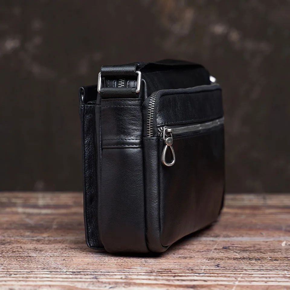 NUPUGOO Casual männer Schulter Tasche Aus Echtem Leder Mode-Trend Messenger Original Kleine Crossbody Zipper Tasche Für 9,7 Zoll Ipad – Detail 10