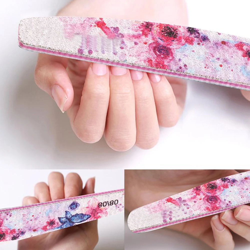 3/5/10Pcs Professional Nail File 80/100/150/180/240/320 Grit UV Gel Nail Buffer Block Strong Sandpaper Polisher Manicure File