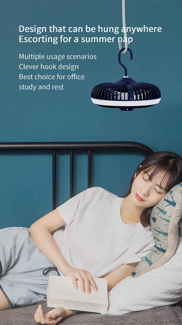 Imagem -06 - Xiaomi Mijia Youpin Ventilador Recarregável Mini Ventilador de Teto com Iluminação Led para Ambientes Externos Ventilador de Mesa de Escritório Bateria de 2023 Mah Novo 4000