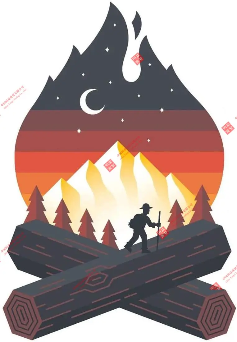 Interesting Campfire Hiker Art Sticker, Outdoor Mountain, Waterproof Vinyl Decal Racing Helmet Stickers